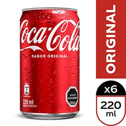 COCA COLA ORIGINAL LATA 220CC X6