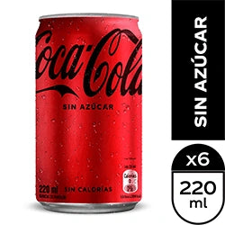 COCA COLA ZERO LATA 220CC X6