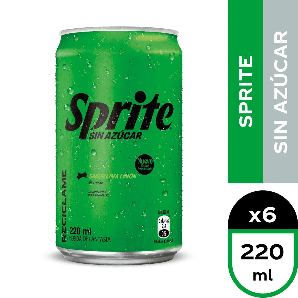 SPRITE SIN AZUCAR 220CC X6