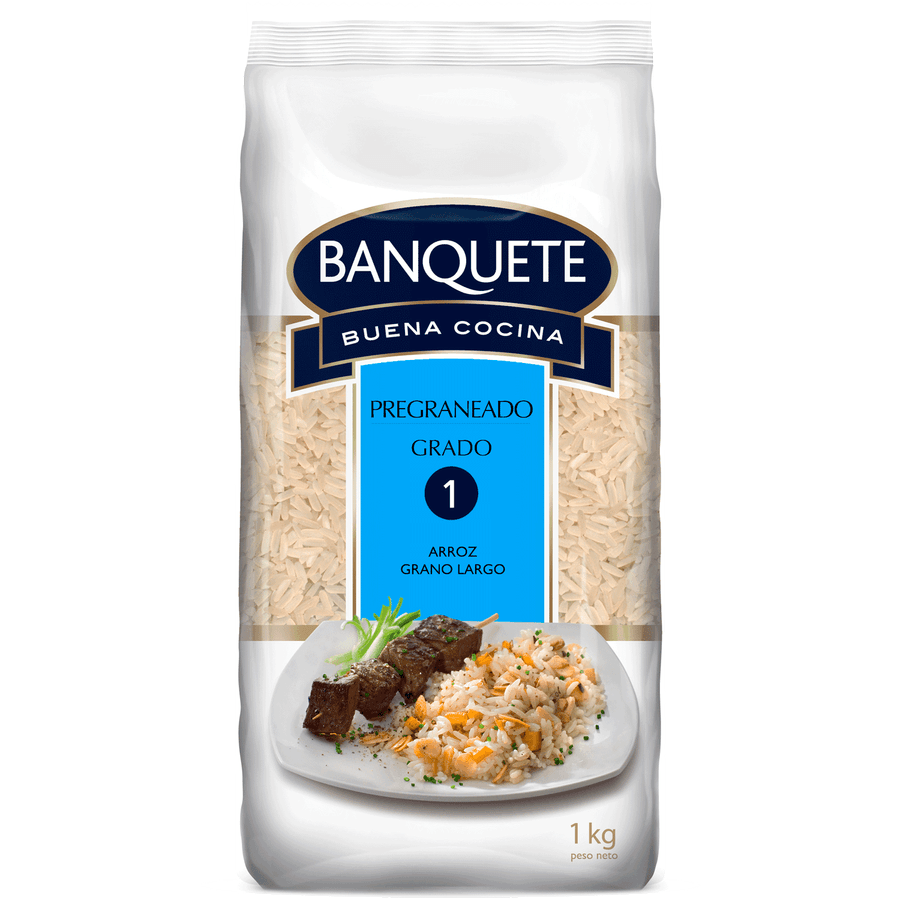 ARROZ GRADO 1 BANQUETE GRANO LARGO PREGRANEADO 1KG