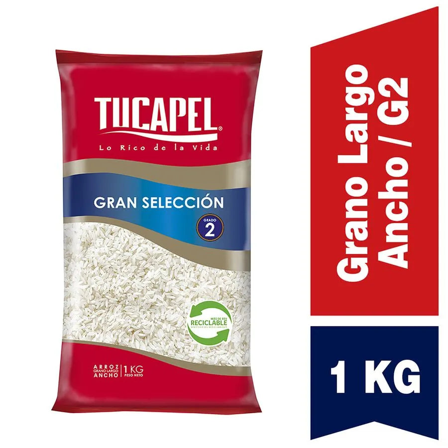 Arroz Tucapel Extra Fino Grado 2 Grano largo fino, 1 kg