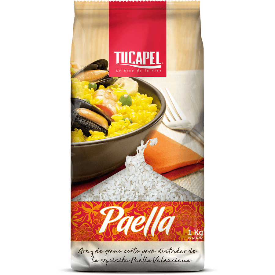 ARROZ ESPECIAL TUCAPEL GRADO 1 PAELLA GRANO CORTO 1KG