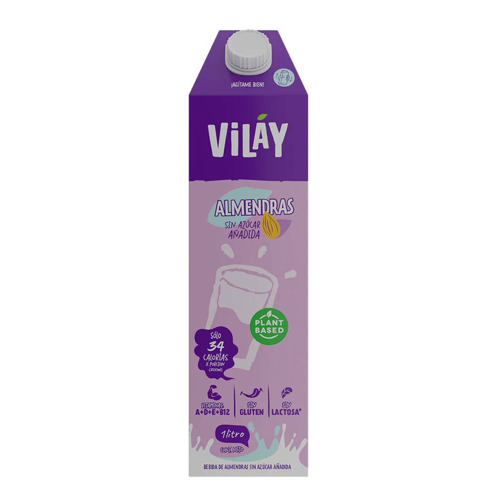 LECHE DE ALMENDRA SIN AZÚCAR AÑADIDA 1L - 12U